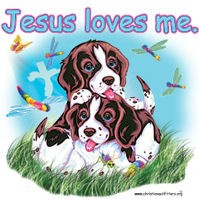 B6817-Jesus Loves Me (Puppies)